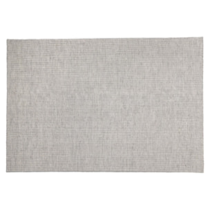 QUENTIN - Tapis rect 160x230cm en laine tissée couleur blanc/gris chiné