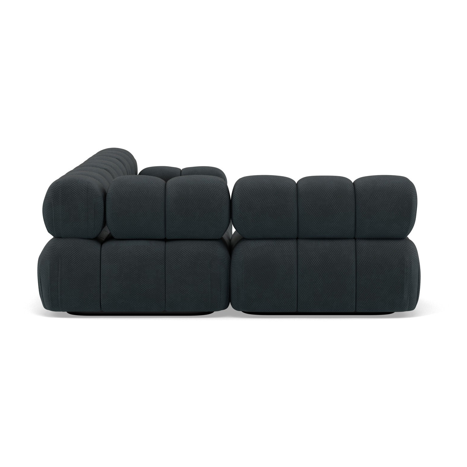 Ruby - canapé modulable d'angle gauche 5 places en velours texturé - Noir