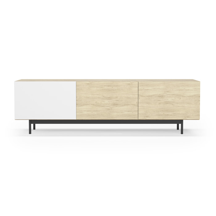 Bajo tv 3 puertas Printed roble-blanco 52x180x44 cm