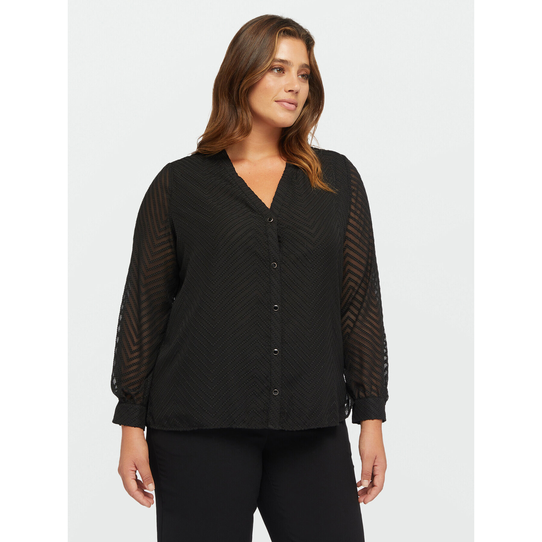 Fiorella Rubino - Blusa in tessuto lavorato - Nero