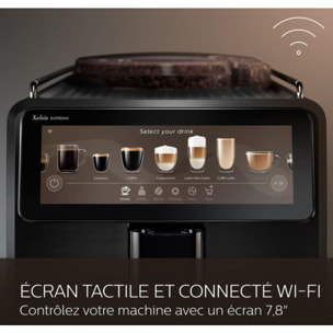 Expresso Broyeur SAECO SM8889 Cafetière à grain Xelsis Supréma en métal, connectée, avec carafe à lait