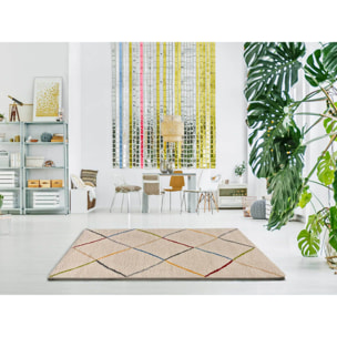 KASBAH Alfombra shaggy bereber en color blanco, varias medidas disponibles