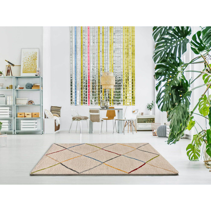 KASBAH Alfombra shaggy bereber en color blanco, varias medidas disponibles