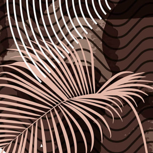 Affiche encadrée abstraite feuille et formes ondulées Affiche + cadre en métal - Noir