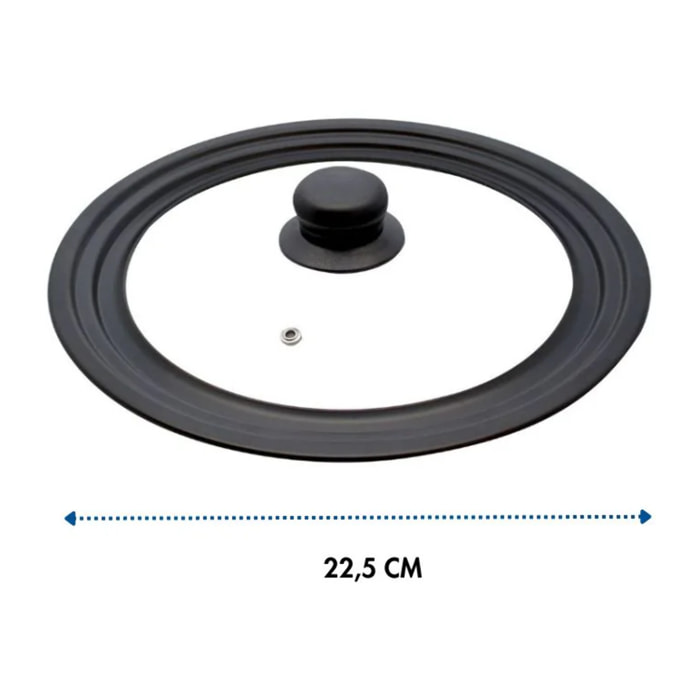 Couvercle de cuisson 16/18/20 cm en verre et acier carbone pour poêles Elo