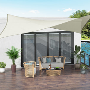 Toldo Vela Rectángulo Protección UV de Poliéster 3x3m Crema