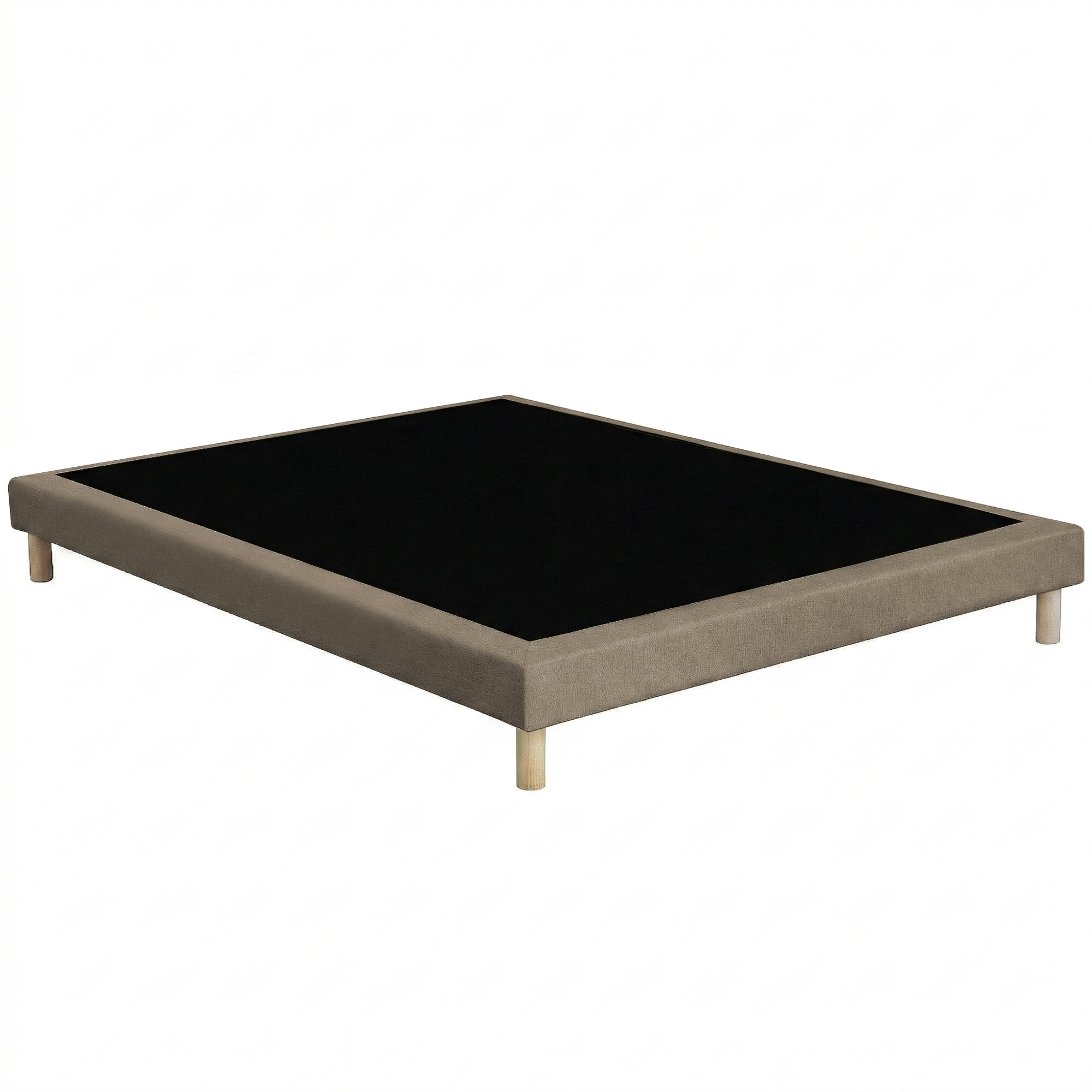Ensemble matelas mousse haute résilience CALLISTO, H29 cm, accueil mémoire de forme, sommier taupe