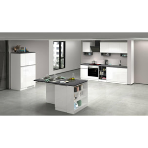 Dispensa da cucina Dcasiragh, Mobile multiuso, Armadio portaoggetti a 2 cassettoni, 100% Made in Italy, 30x60h165 cm, Bianco lucido e Ardesia