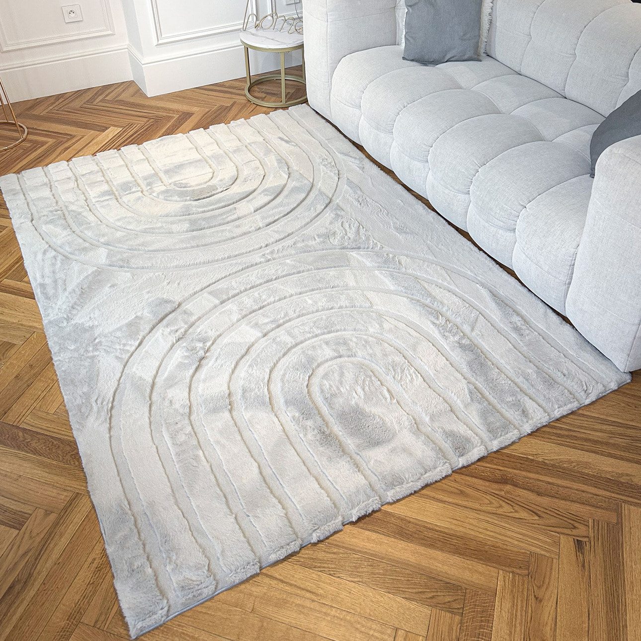 ALASKA - Tapis doux à motif arc gris