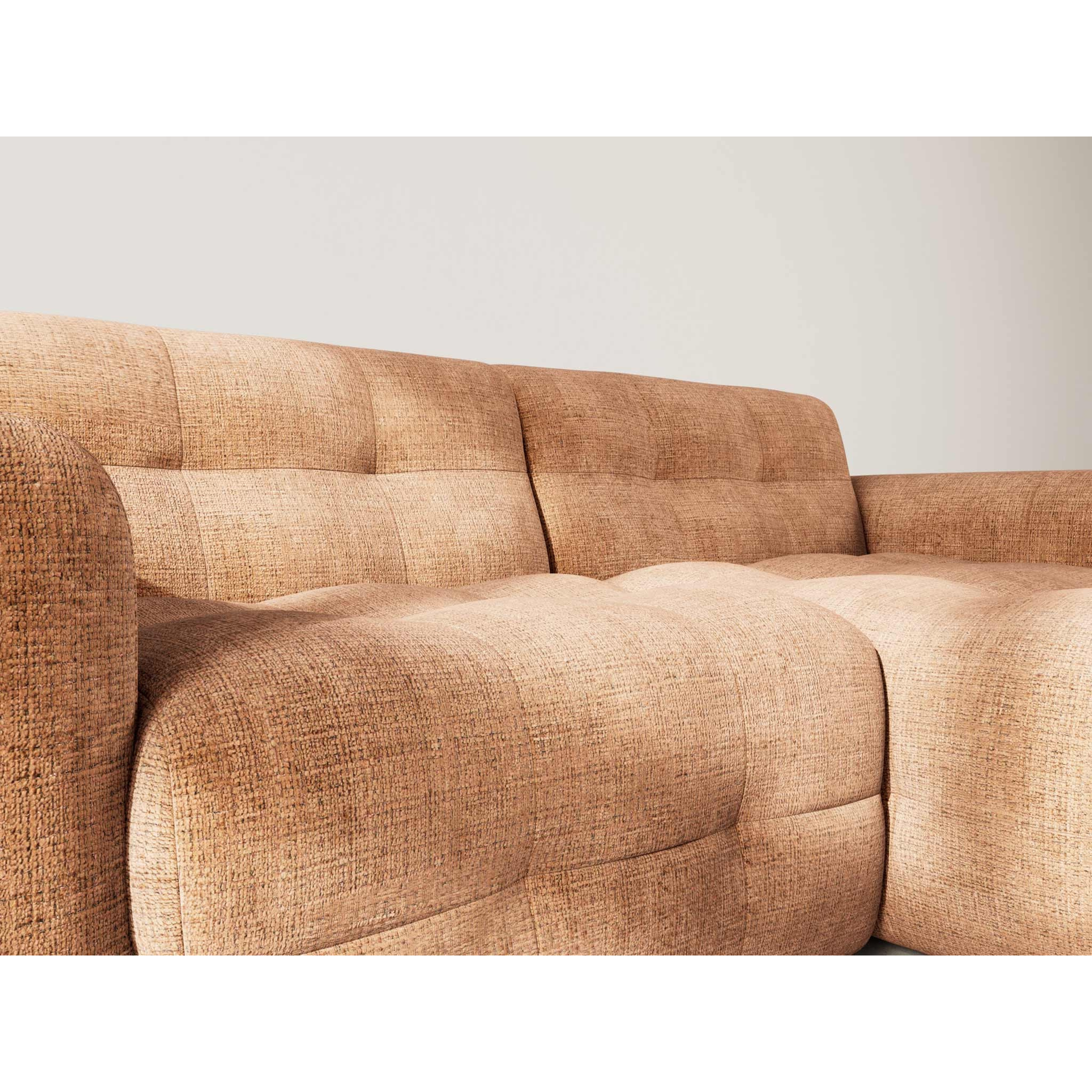 Diane - Canapé d'angle droit 4 places en velours texturé - Terracotta