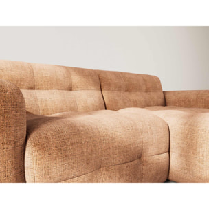 Diane - Canapé d'angle droit 4 places en velours texturé - Terracotta