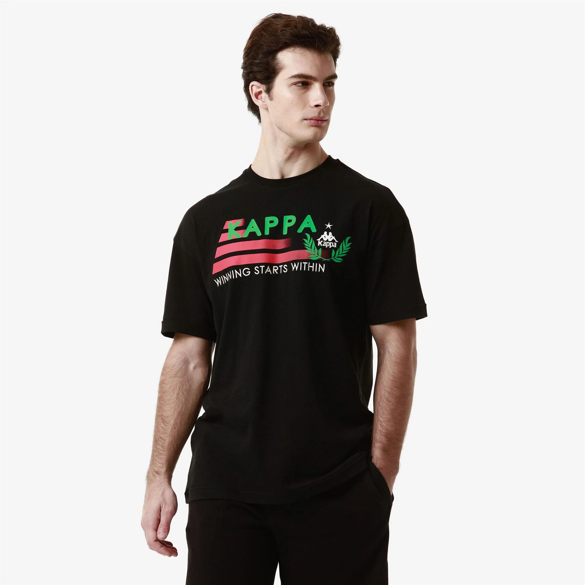 Kappa - T-Shirts & Top Uomo Nero - AUTHENTIC HERITAGE LORENCE