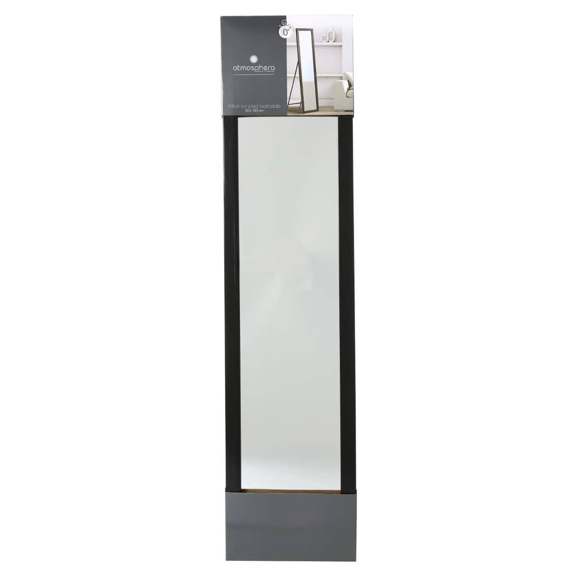 Espejo de pie clásico, 35 x 155 cm, negro