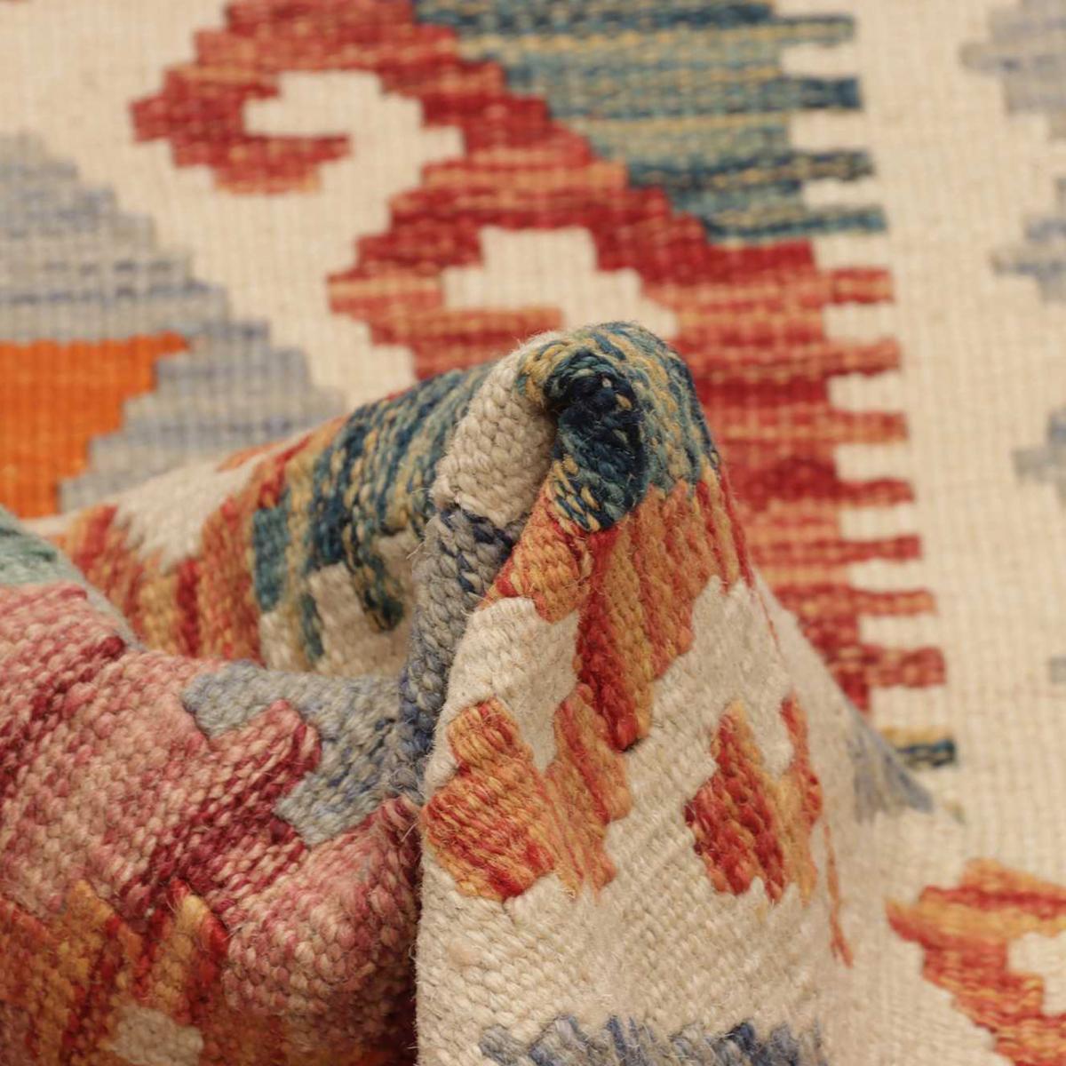 Tapis kilim ethnique au motif tribal, tissé plat en laine, OZOZAVE