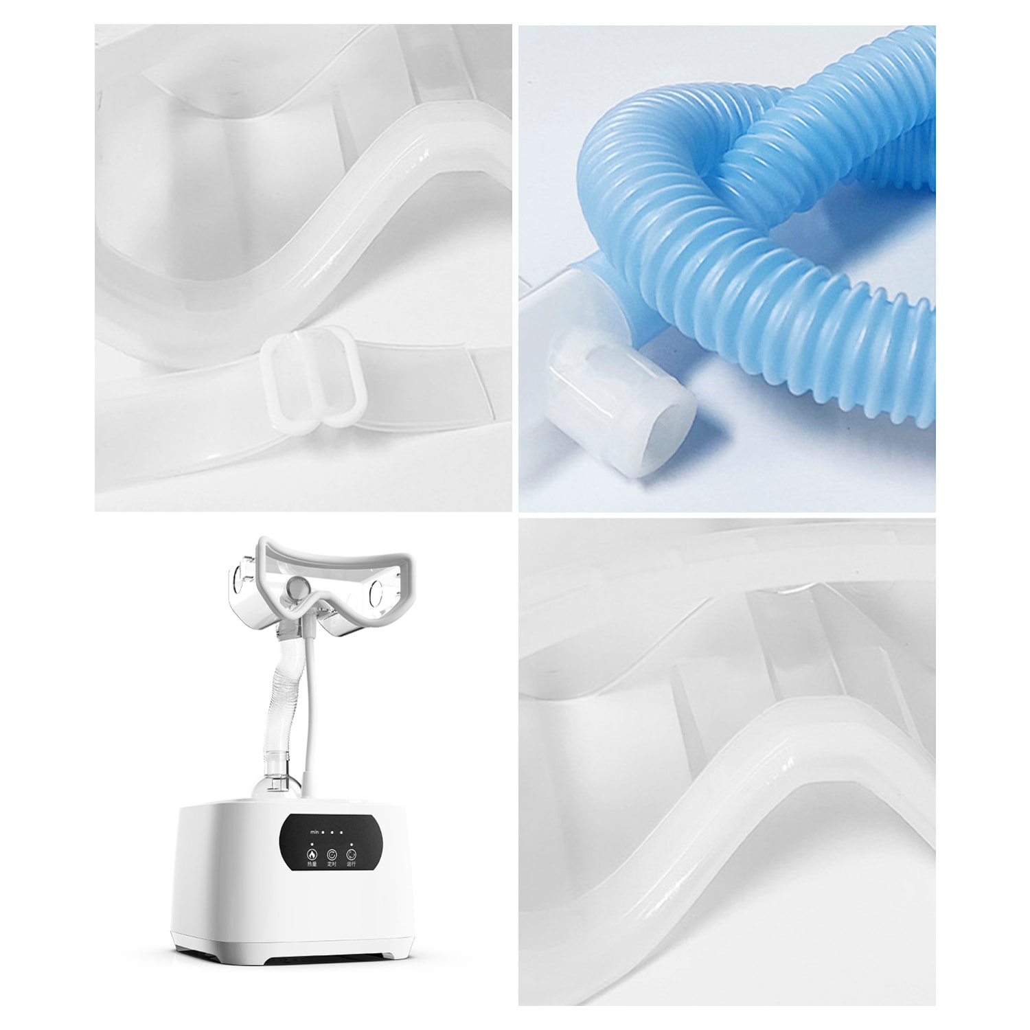 Nebulizador ocular con modo de compresa fría y caliente.