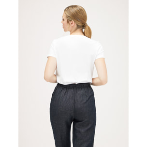 Motivi - T-shirt con applicazione a ricamo - Bianco