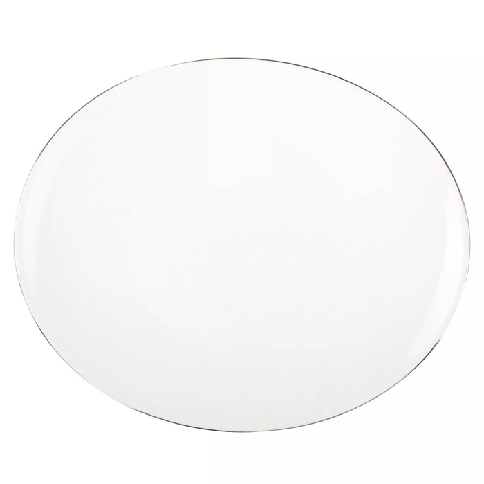 Lot de 6 Assiette de table ovale bord platine