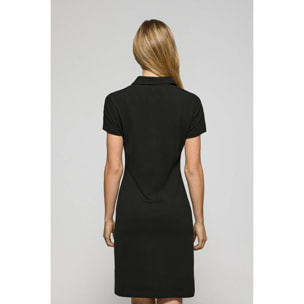 Vestido polero negro con logo Rigby Go