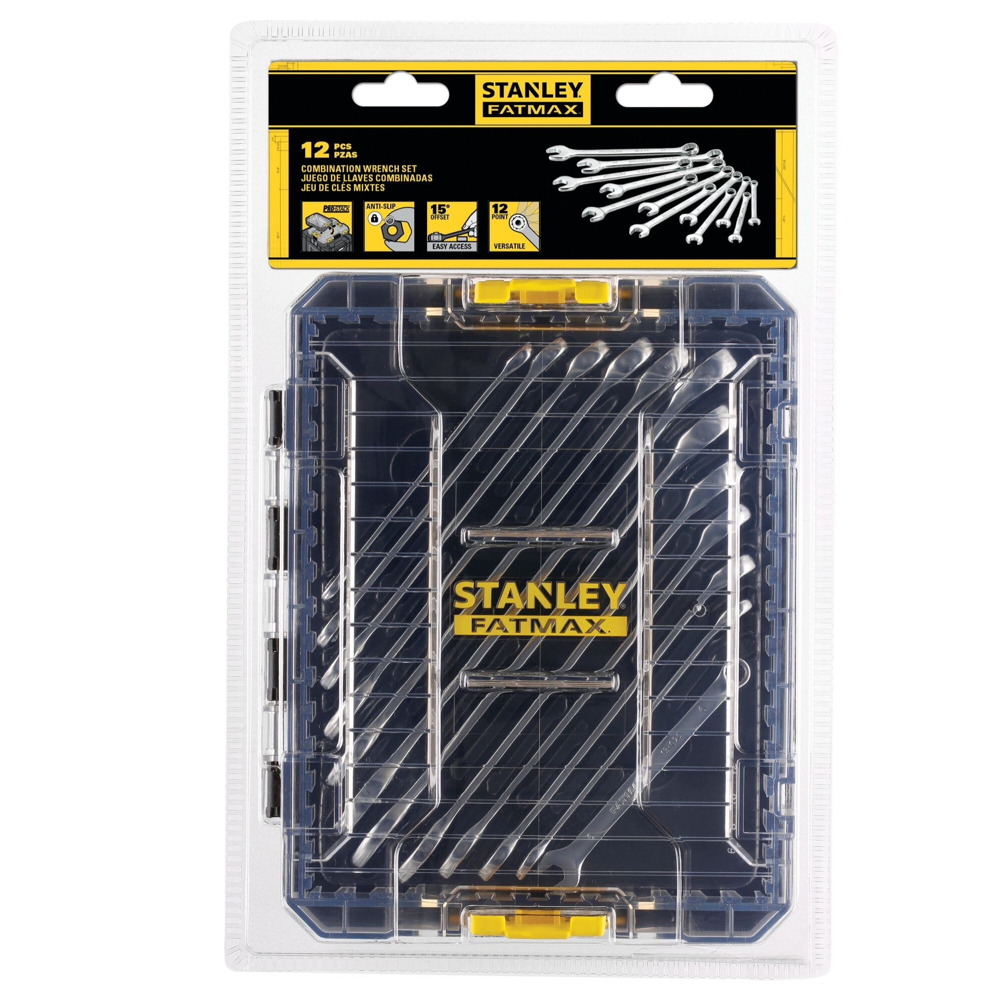 Jeu De 12 Clés Mixtes 6 - 17 mm Stakbox M - STANLEY FATMAX FMMT98104-0 - Livré En Coffret