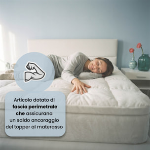 TOPPER MORFEO TRAPUNTATO CON FASCIA COPRIMATERASSO