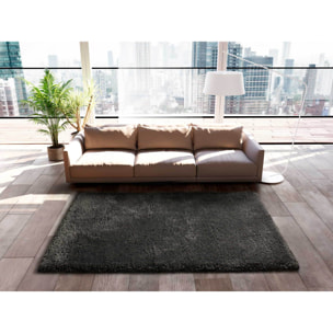 SHAGGY RECICLADA Alfombra shaggy lisa en antracita, varias medidas disponibles.