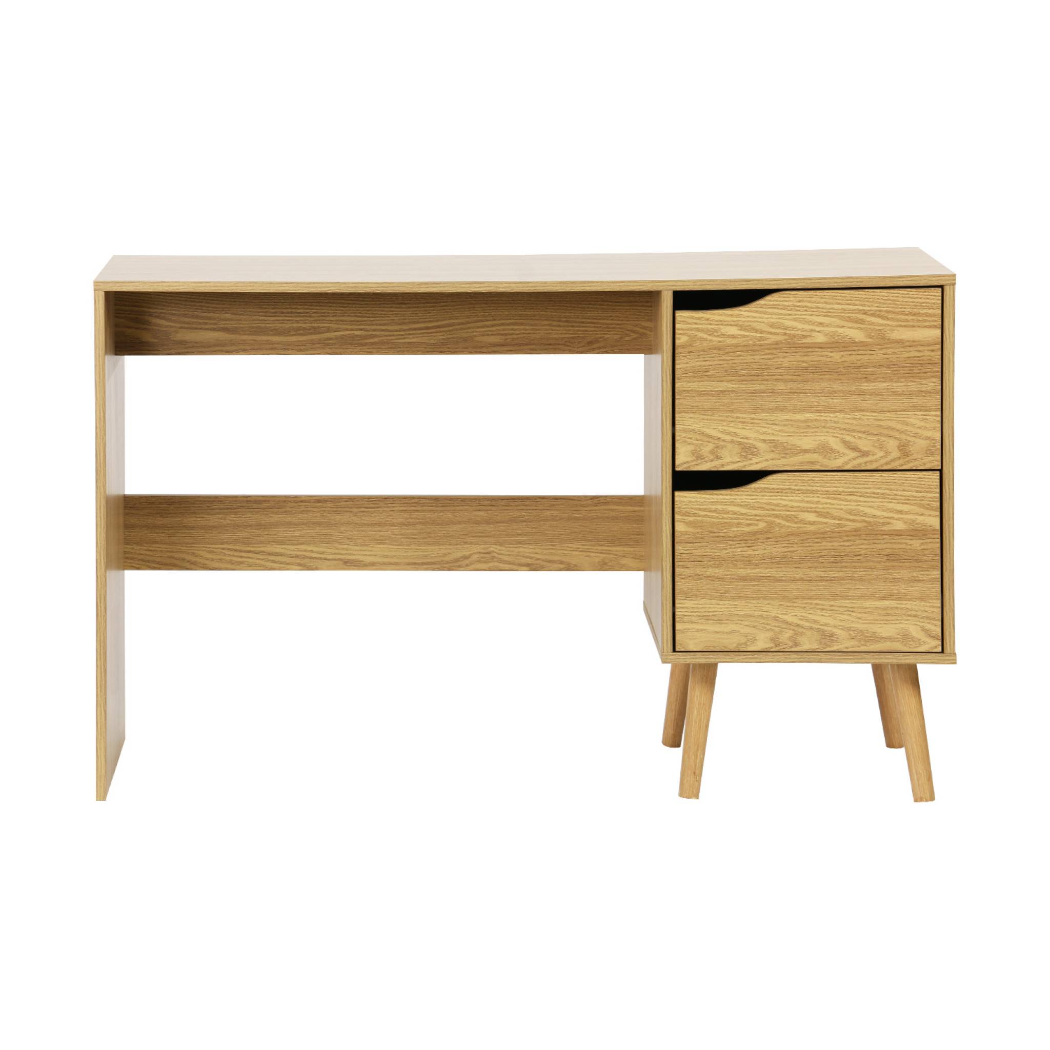 Bureau à 2 tiroirs effet frêne