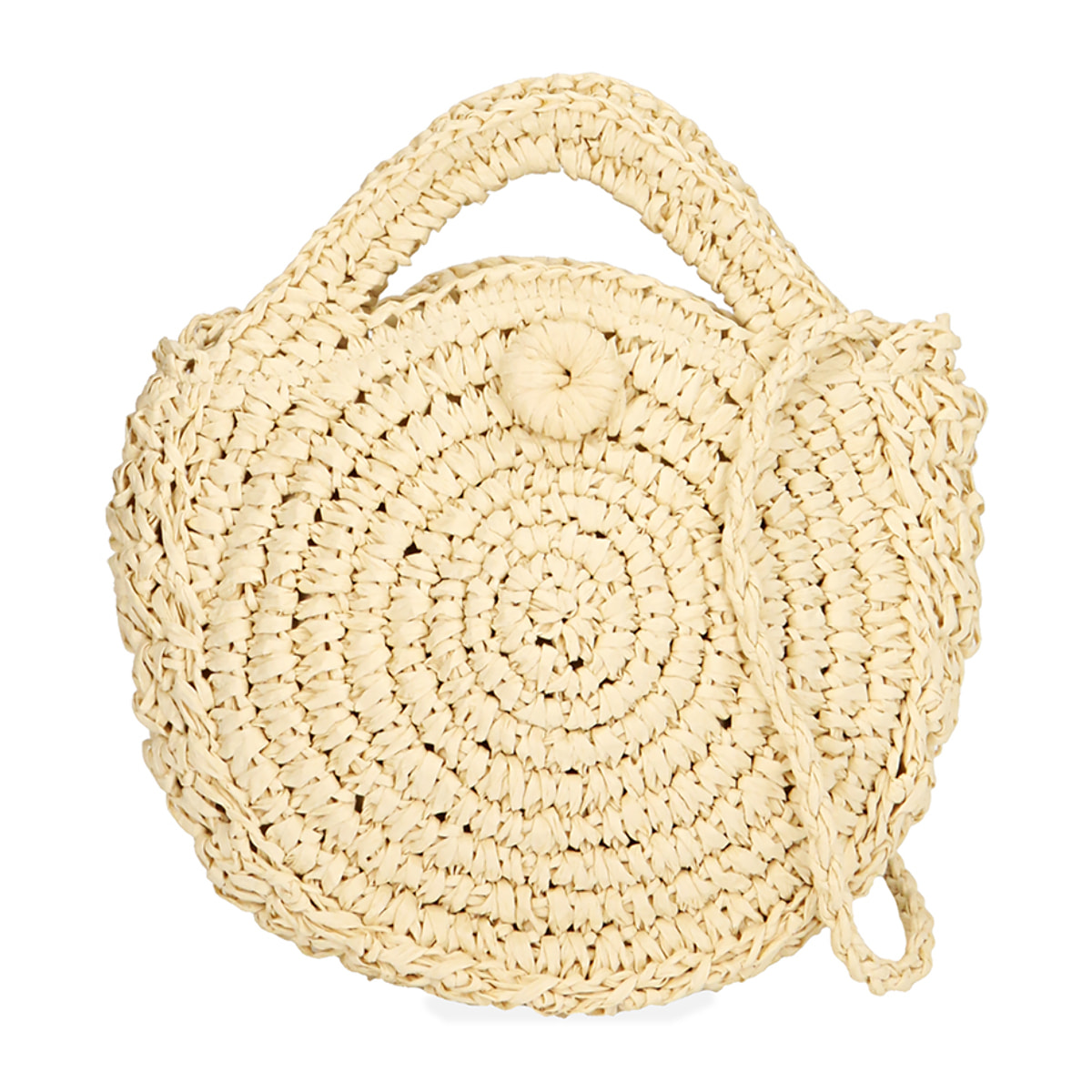 Bolso tejido de paja beige