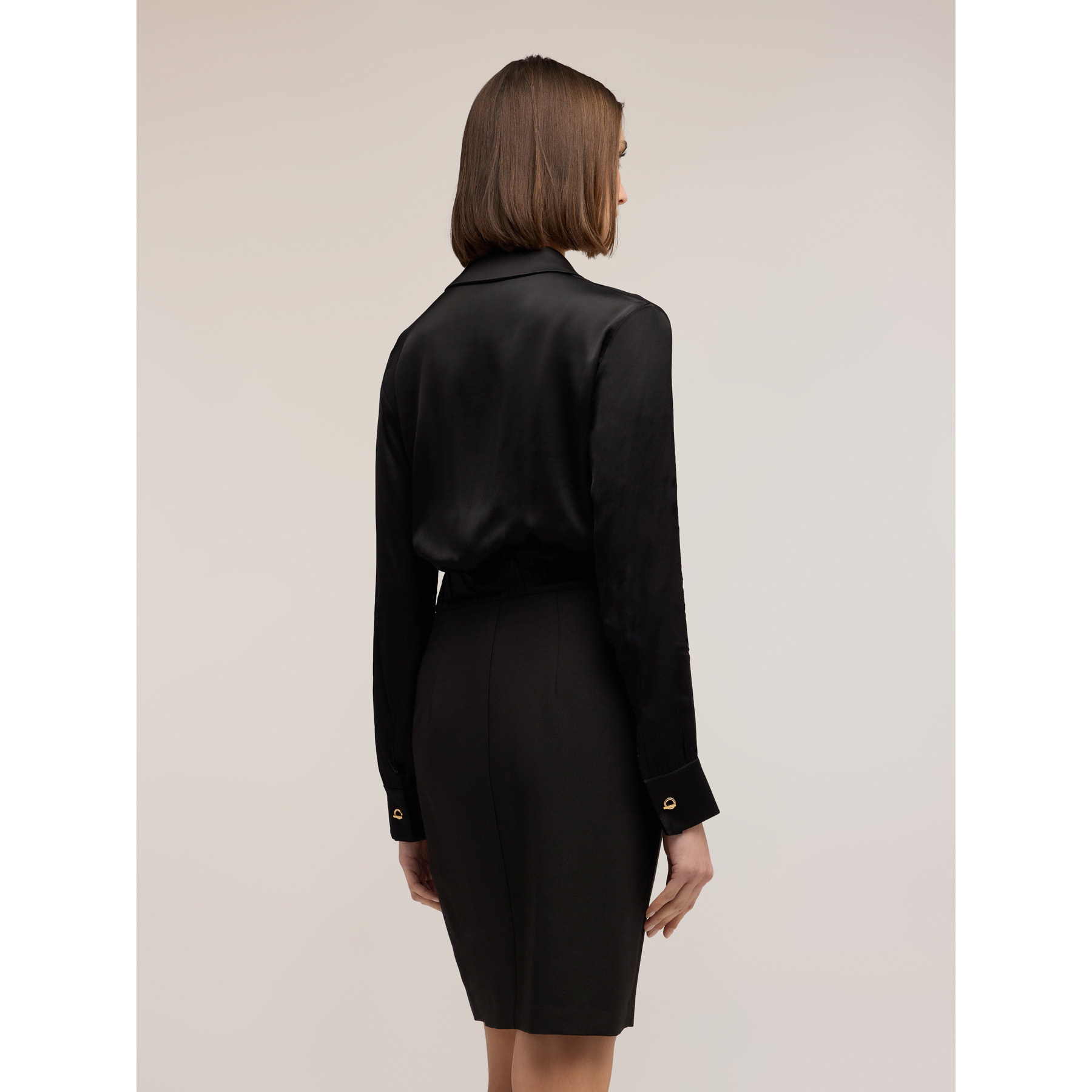 Motivi - Vestito chemisier con bottoni gioiello - Nero