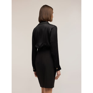 Motivi - Vestito chemisier con bottoni gioiello - Nero