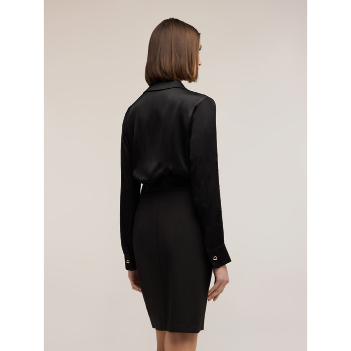 Motivi - Vestito chemisier con bottoni gioiello - Nero