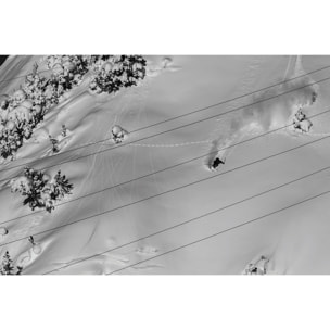 Tableau noir et blanc traces snowpowder Tableau alu Dibond