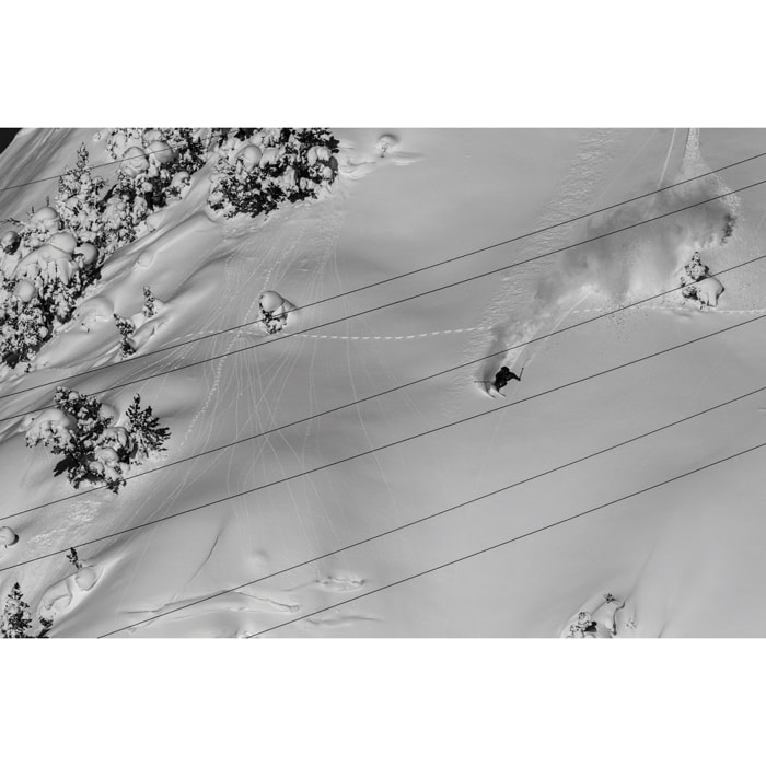 Tableau noir et blanc traces snowpowder Tableau alu Dibond