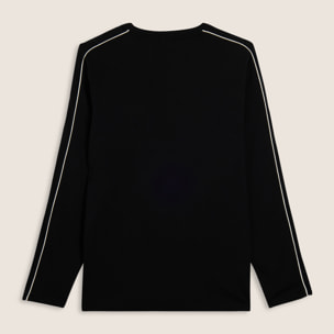 T-shirt manica lunga in jersey con cuciture a contrasto