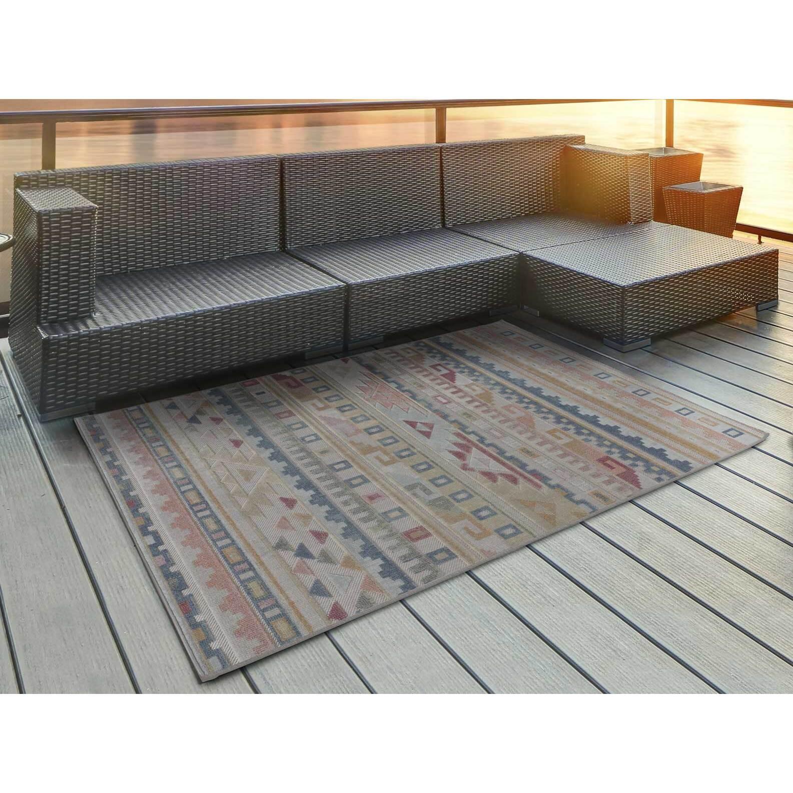 SOLEY Alfombra de exterior-interior con relieve multicolor, varias medidas disponibles