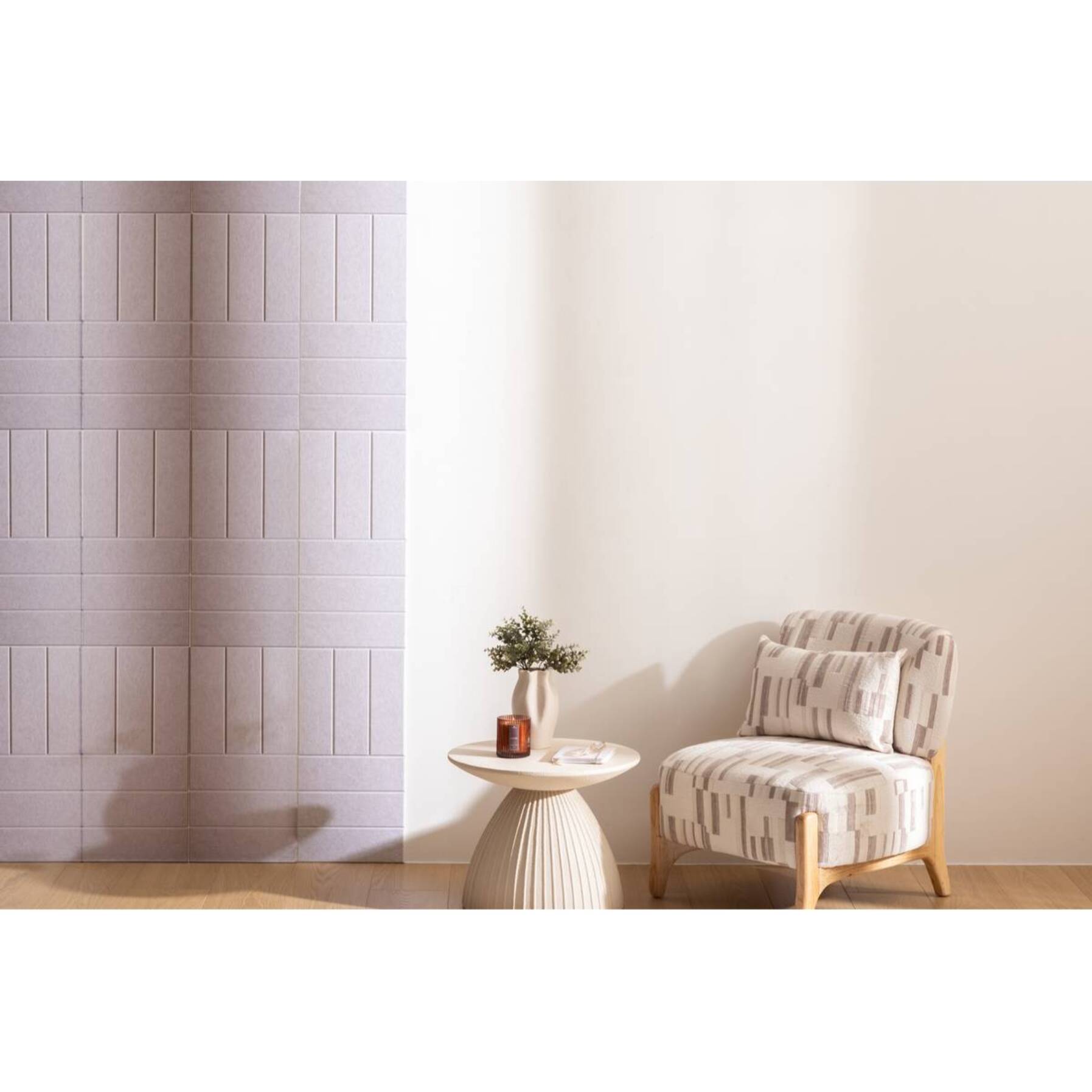 Lot de 4 panneaux décoratifs Feutrine gris 30x30cm