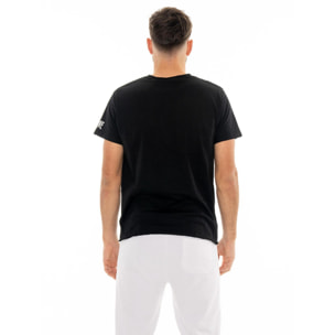 Maglietta uomo maniche corte in slub piccolo logo