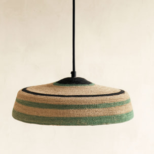 Suspension en jonc de mer naturel et vert TRINIDAD