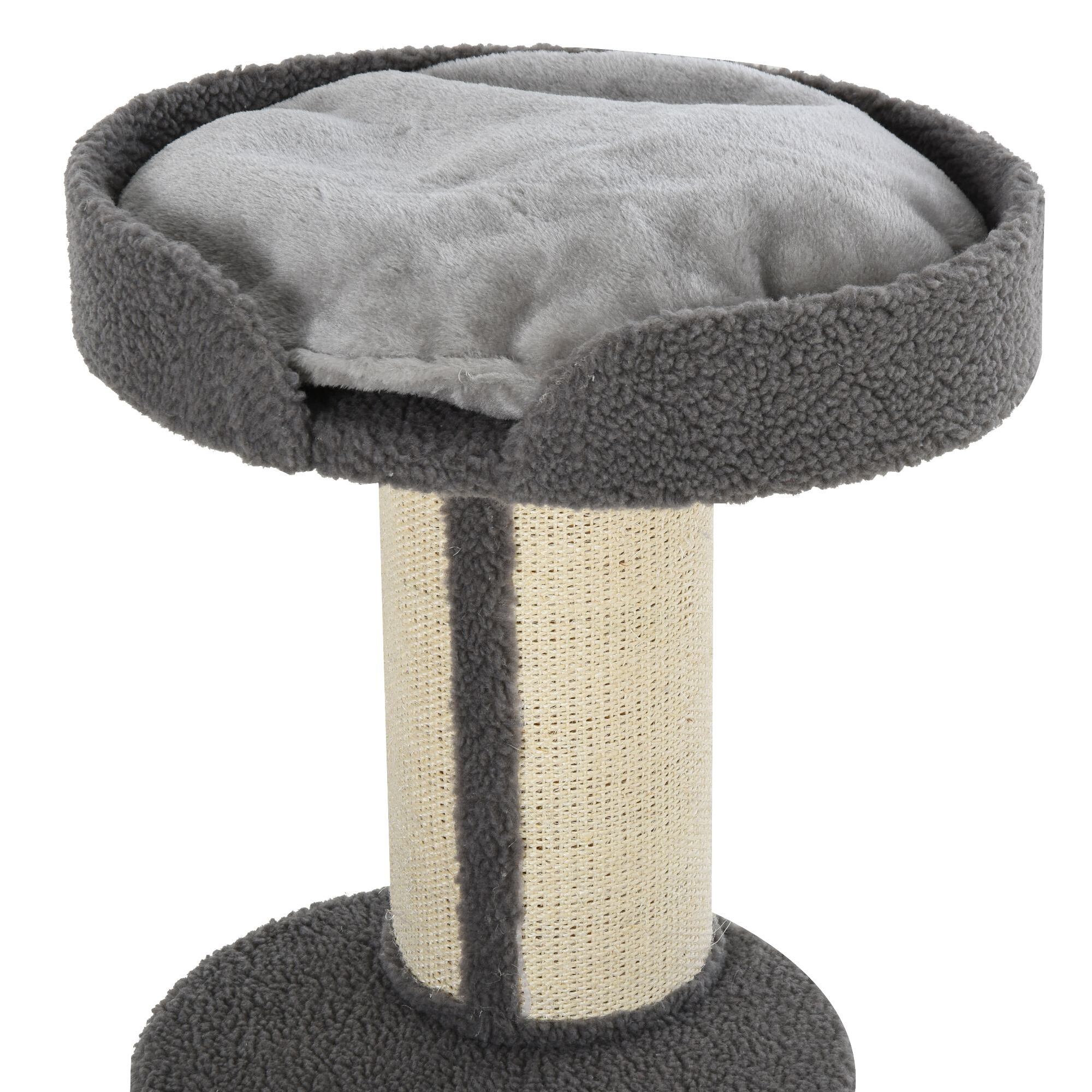 Arbre à chat avec griffoir centre d'activités 2 plateformes coussin gris