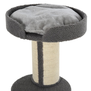 Arbre à chat avec griffoir centre d'activités 2 plateformes coussin gris
