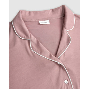 Pigiama lungo camicia in viscosa donna rosa viola