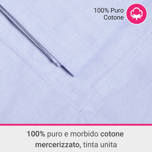 Coppia Federe 3 volani IPERSAN Puro Cotone Azzurro