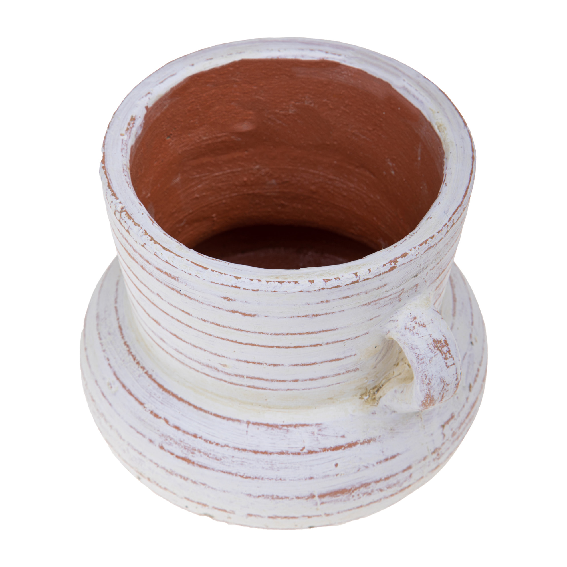 Vaso Con Manici Diametro 18,5Xh.15 Cm - Pezzi 3 - 18,5X15X16,5cm - Colore: Bianco - Bianchi Dino - Decori Casa E Complementi