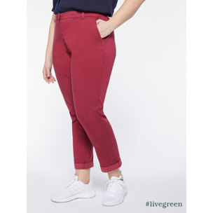 Fiorella Rubino - Pantaloni chinos in TENCEL™ - Bordeaux