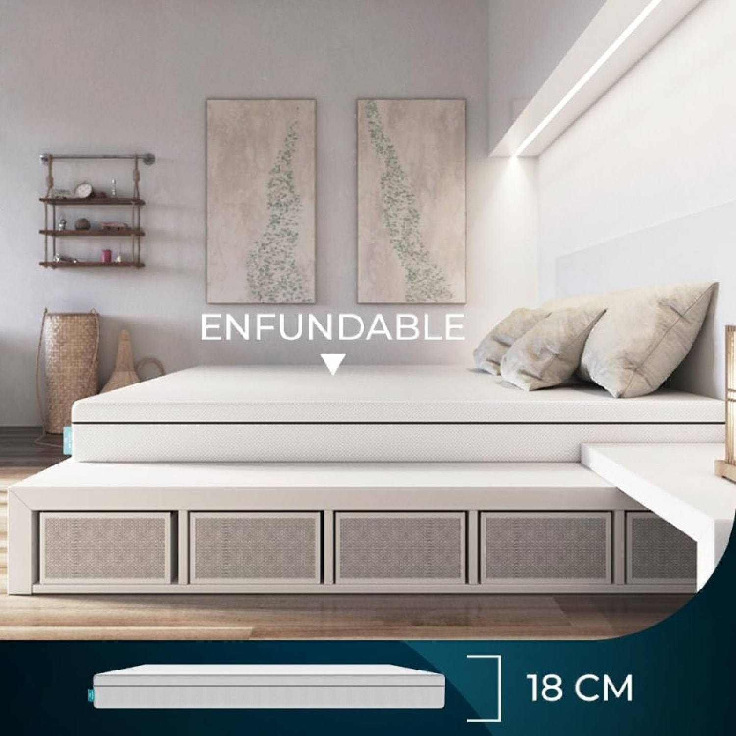 Cecotec Matelas, Mousse Polyurethane, Flow One, 120x200 cm