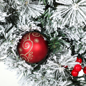 Couronne de Noël LED enneigée décorée dia. 60cm 50LEDs blanc chaud