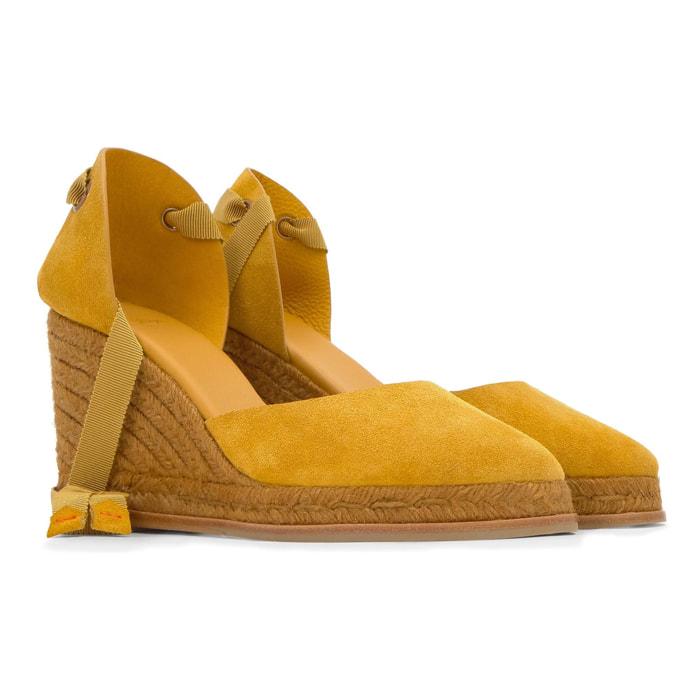 Alpargata cuña Camila amarillo mujer 9cm
