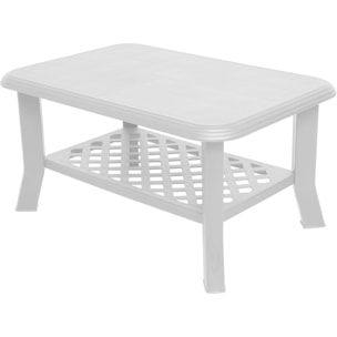 Tavolino con portariviste, Made in Italy, colore bianco, Misure 90 x 46 x 60 cm