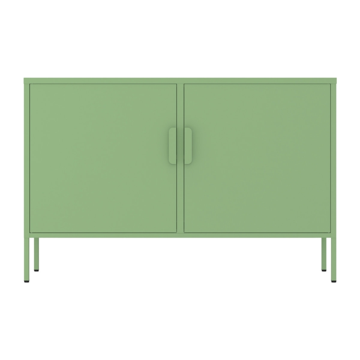 Credenza in metallo 2 ante 100x40x72cm verde salvia - Pop