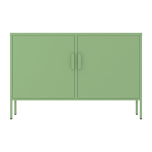 Credenza in metallo 2 ante 100x40x72cm verde salvia - Pop