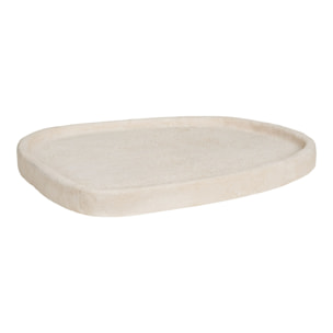 Vassoio organico in cemento beige 35x30x2,5 cm — Vikasa Home